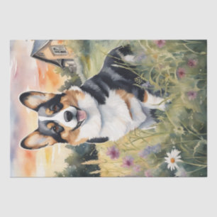 Papel De Seda La magia Corgi Meadow: un destello de descomposici