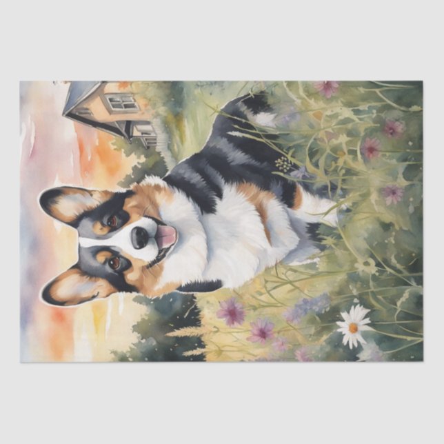 Papel De Seda La magia Corgi Meadow: un destello de descomposici (Anverso)