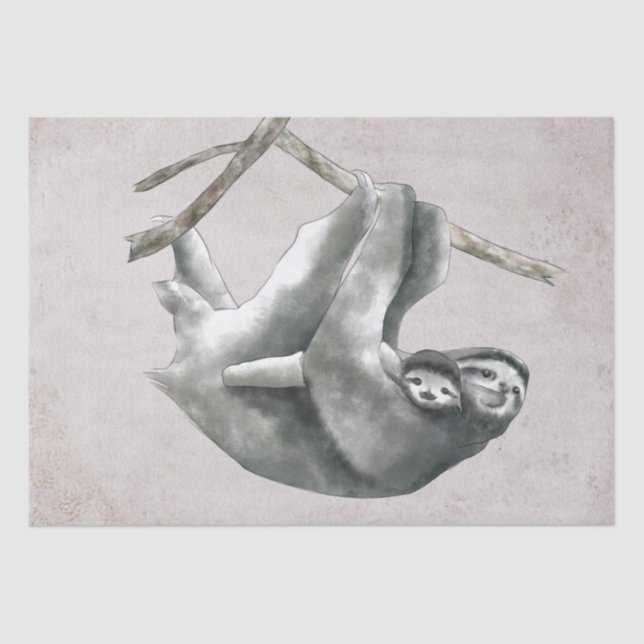 Papel De Seda La mamá eslovaca y la acuarela del bebé (Anverso)