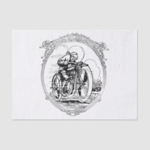 Papel De Seda La motocicleta del vintage engendra Día-Cumpleaños