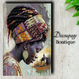 Papel De Seda La mujer africana en un ambiente rural cálido