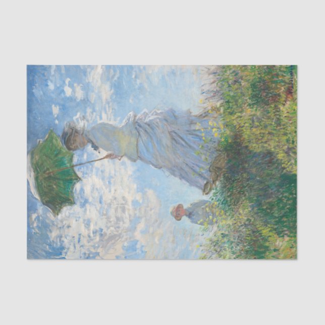 Papel De Seda La mujer de Claude Monet con una sombrilla (Anverso)