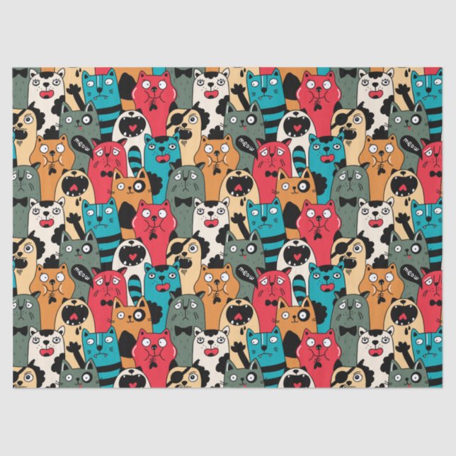 Papel De Seda La multitud de gatos (Anverso)