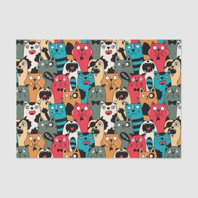 Papel De Seda La multitud de gatos (Anverso)