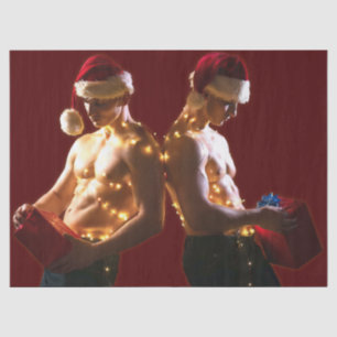 Papel De Seda La Navidad de hombres espalda con espalda sin cami