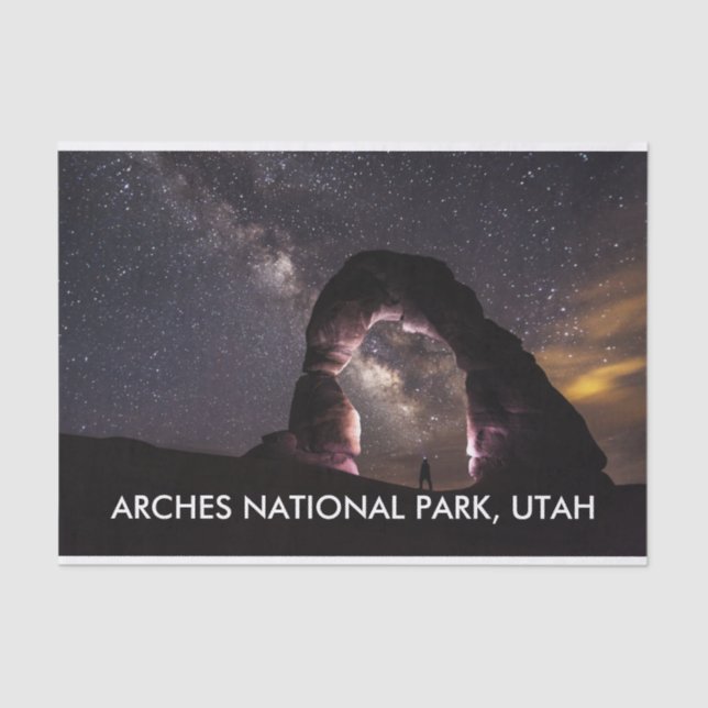Papel De Seda La noche del Arco Delicado de Utah es un paisaje d (Anverso)