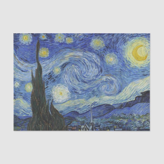 Papel De Seda La noche estrellada de Van Gogh (Anverso)