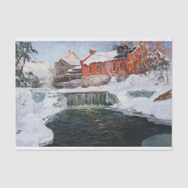 Papel De Seda La nueva fábrica en Lillehammer, Thaulow, Frits (Anverso)