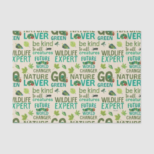 Papel De Seda La oruga del futuro cambio mundial, muy hambrienta (Anverso)