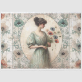 Papel De Seda La página de Le Femme Old World Floral Victorian