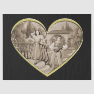 Papel De Seda La pareja de Romance Vintage, el hombre y la mujer