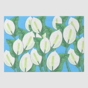 Papel De Seda La paz blanca se esconde en un fondo azul pálido