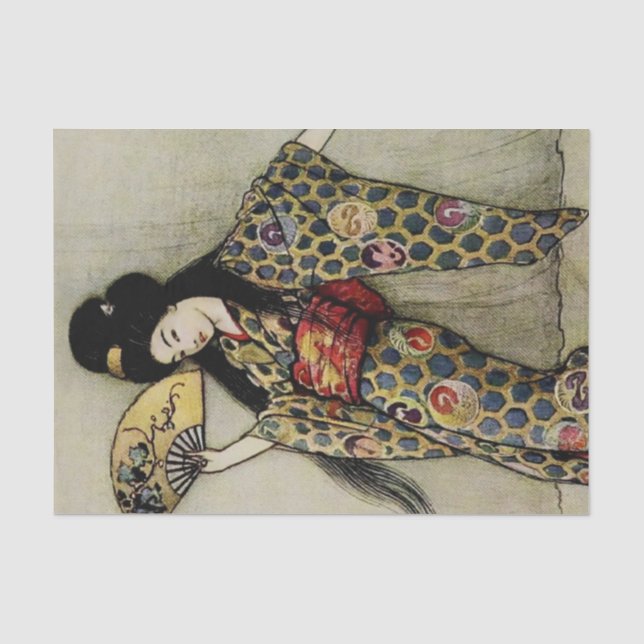 Papel De Seda “La Peineta Dorada” de Warwick Goble (Anverso)