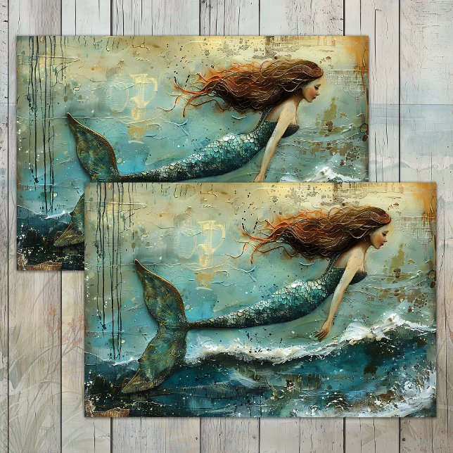 PAPEL DE SEDA LA PEQUEÑA DECORACIÓN DE MERMAID (THE LITTLE MERMAID DECOUPAGE TISSUE PAPER)
