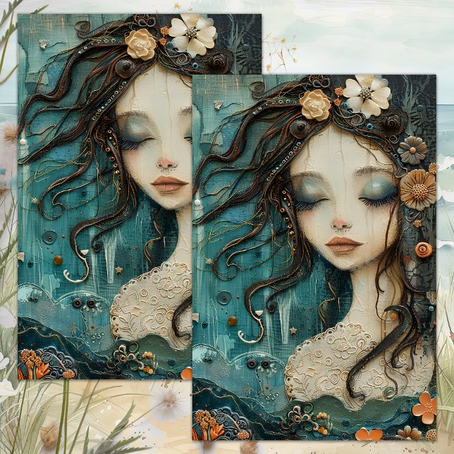 PAPEL DE SEDA LA PEQUEÑA DECORACIÓN DE MERMAID (THE LITTLE MERMAID DECOUPAGE TISSUE PAPER)