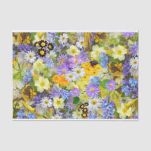 Papel De Seda La primavera bonita florece el collage