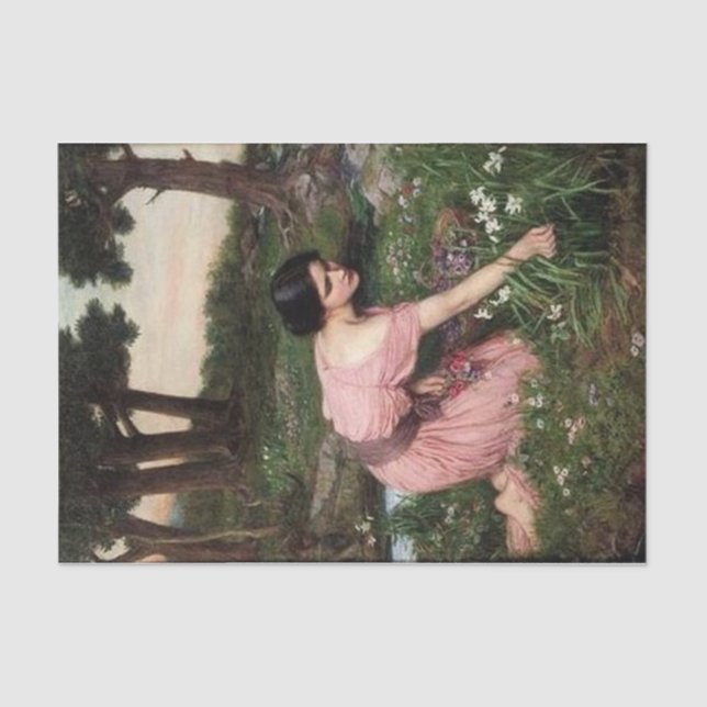 Papel De Seda La primavera bordea un ciclo verde de flores - 191 (Anverso)