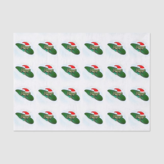 Papel De Seda La rana chapoteando a través de la nieve en una al (Anverso)