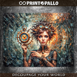 Papel De Seda La reina Steampunk del reloj y la dimensión del ti