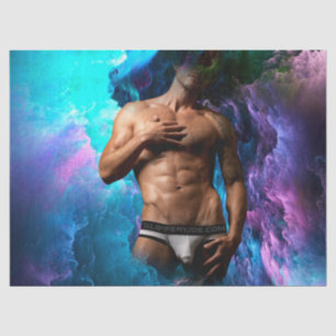 Papel De Seda La ropa interior de SlipperyJoe's Man bulge azul m