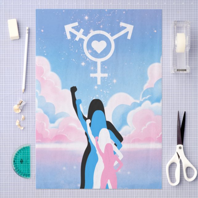 Papel De Seda La señal trans (Artesanía)