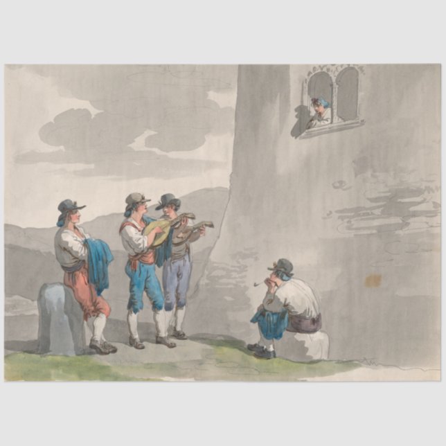 Papel De Seda La Serenade (Canciones de Amor) (Escena romántica) (Anverso)