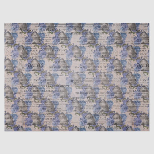 Papel De Seda La Serie Abeja Azul Diseño 3 (Anverso)