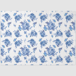 Papel De Seda La Serie Acuarela Azul Diseño 9