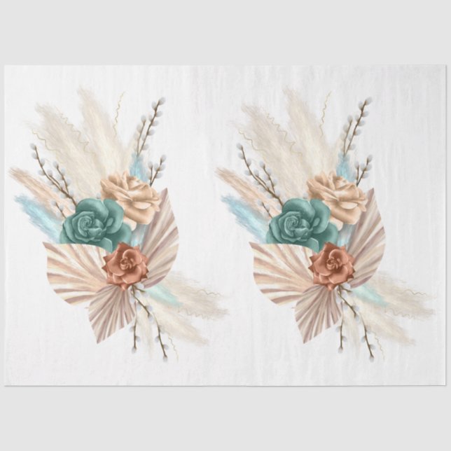 Papel De Seda La Serie Boho Bouquet Diseño 2 (Anverso)