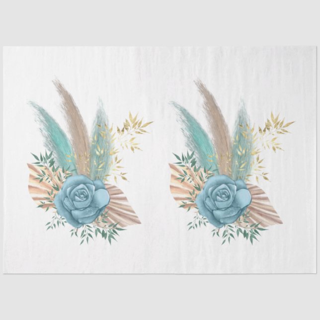 Papel De Seda La Serie Boho Bouquet Diseño 6 (Anverso)