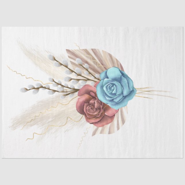 Papel De Seda La Serie Boho Bouquet Diseño 9 (Anverso)