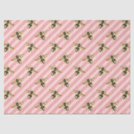 Papel De Seda La serie de abejas rosa y dorada Diseño 12