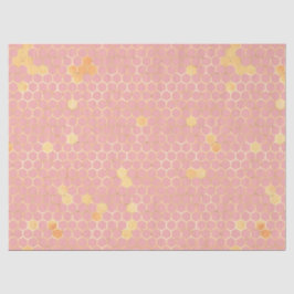 Papel De Seda La Serie de Abejas Rosa y Dorada Diseño 2