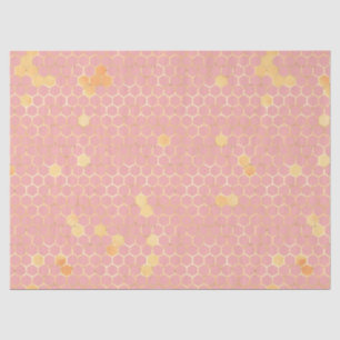 Papel De Seda La Serie de Abejas Rosa y Dorada Diseño 2
