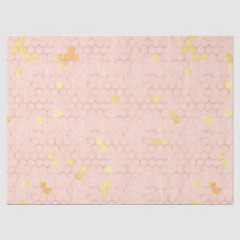 Papel De Seda La serie de abejas rosa y dorada Diseño 3