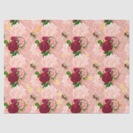 Papel De Seda La Serie de Abejas Rosa y Dorada Diseño 7