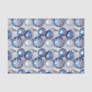Papel De Seda La Serie de Bombillas de Navidad Azul y Plateado D
