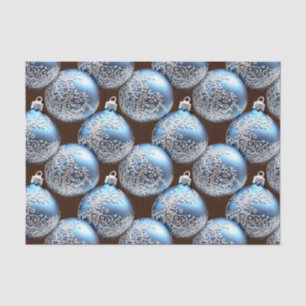 Papel De Seda La Serie de Bombillas de Navidad Azules y Plateada