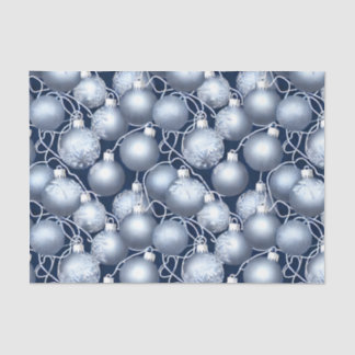 Papel De Seda La Serie de Bombillas de Navidad Azules y Plateada