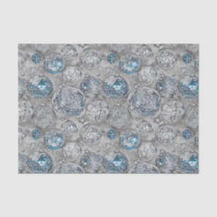 Papel De Seda La Serie de Bombillas de Navidad Azules y Plateada