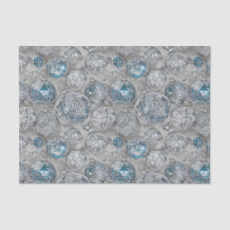 Papel De Seda La Serie de Bombillas de Navidad Azules y Plateada
