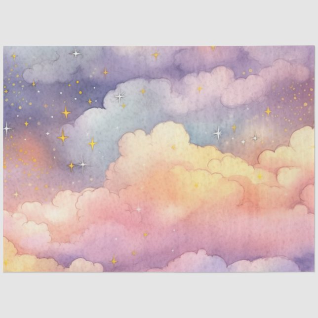 Papel De Seda La serie de diseño de nubes pastel caprichosas 6 (Anverso)