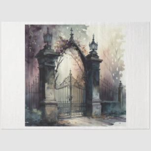 Papel De Seda La serie de puertas de cementerio góticas diseño 1