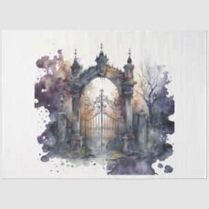 Papel De Seda La serie de puertas de cementerio góticas diseño 8
