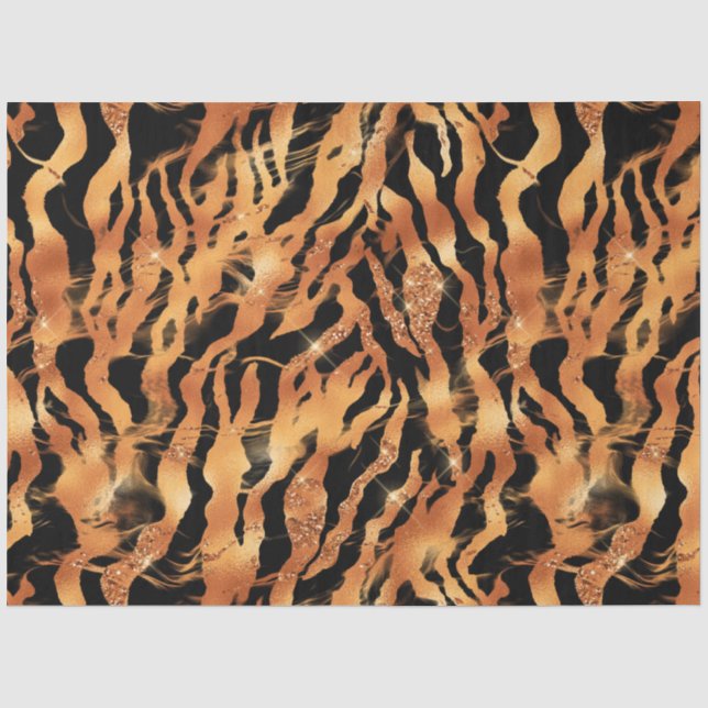 Papel De Seda La Serie Glitter Tiger Diseño #3 (Anverso)
