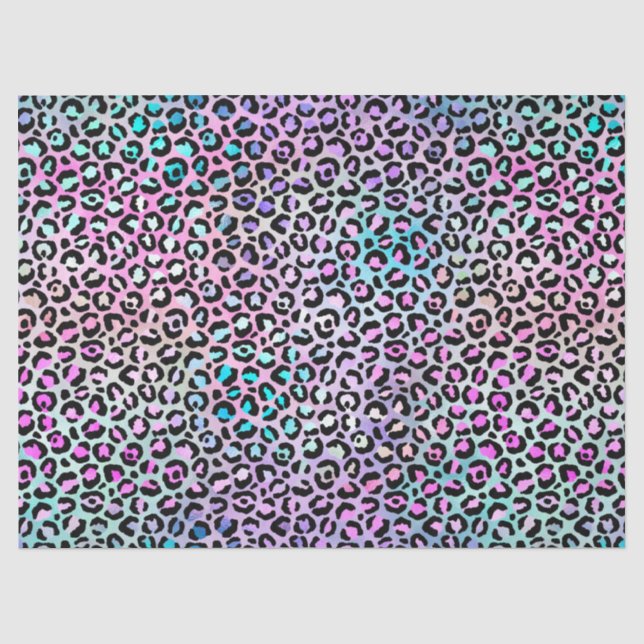 Papel De Seda La Serie Leopardo Irisado Diseño 12 (Anverso)