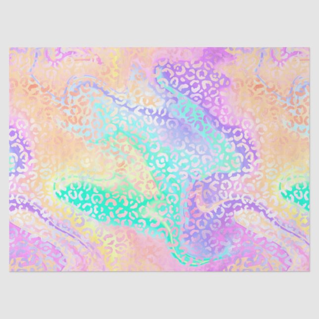 Papel De Seda La Serie Leopardo Irisado Diseño 3 (Anverso)