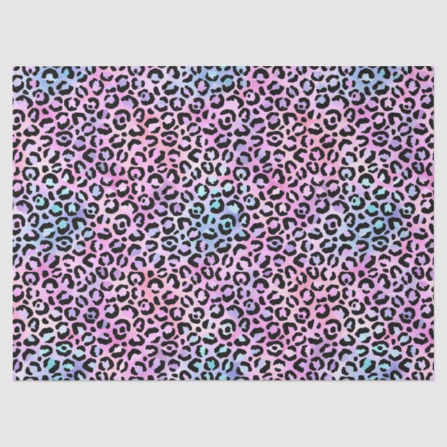 Papel De Seda La Serie Leopardo Irisado Diseño 4 (Anverso)