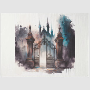 Papel De Seda La serie Puerta del Cementerio Gótico Diseño 1