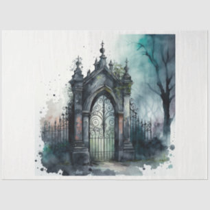 Papel De Seda La serie Puerta del Cementerio Gótico Diseño 11